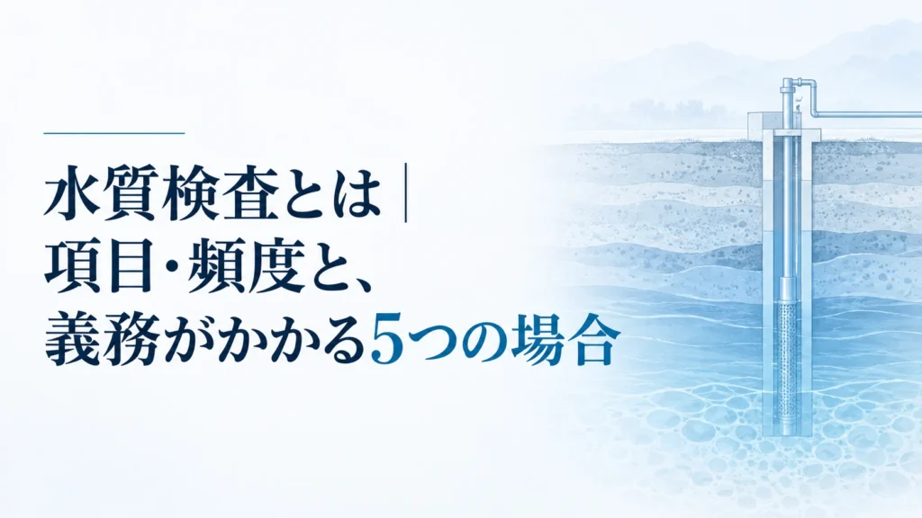 水質検査とは｜項目・頻度と、義務がかかる5つの場合